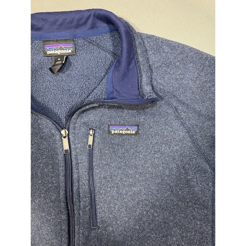 Patagonia Better Sweater Jacket Features A Knit Exterior with Heathered Blue XL - Picture 3 of 7